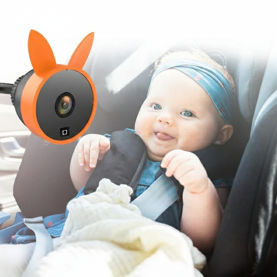 מצלמת תינוק לרכב לשני ילדים