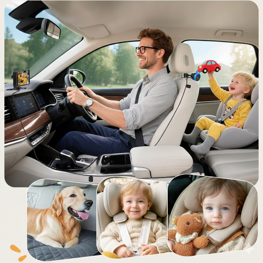 מצלמת תינוק לרכב לשני ילדים