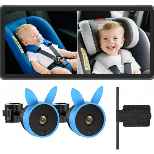 מצלמת תינוק לרכב לשני ילדים