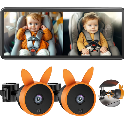 מצלמת תינוק לרכב לשני ילדים