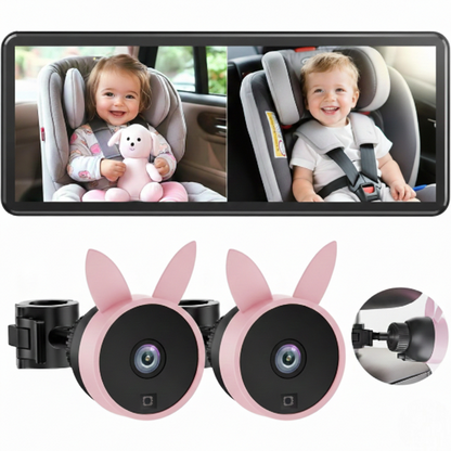 מצלמת תינוק לרכב לשני ילדים