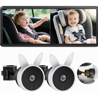 מצלמת תינוק לרכב לשני ילדים