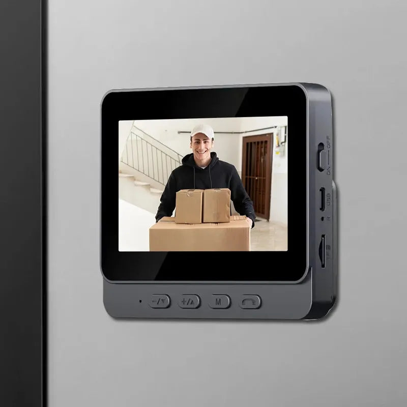 מצלמת פעמון דלת אלחוטית עם צג